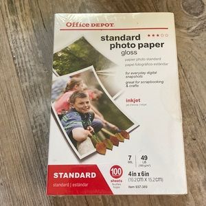 NWT Office Depot standard photo paper 4x6